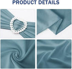Pack of 120 Spandex Chair Sashes Bows Stretch Chair Cover Band with Buckle Slider Universal Elastic Chair Ties for Wedding Banquet Party Event Decoration (Dusty Blue) - Image 3