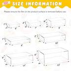 Leinuosen 7 Pcs Large Acrylic Buffet Risers, 6-12" Rectangle, Clear - Image 2