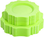COLOSUS 60PCS Green Plastic Plates, Elegant Beaded Wedding Plates. by COLOSUS