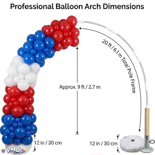 PMU DIY Professional Balloon Arch Deluxe Kit (Patriotic Red, White and Blue) Balloon Garland for Party Decoration, Decoration Kit for Birthday Party, Wedding, Graduation, Baby Shower(41693-61646)Pkg/1 - Image 5