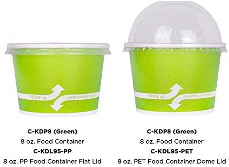 Karat [8oz - 1000 ct] Paper Ice Cream Cups & Soup Bowls for Hot/ Cold Food - Ideal for Soup, Ice Cream, Gelato, Yogurt and Snacks - Green - Image 4