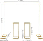 6.6Ftx6.6Ft Gold Wedding Arch Backdrop Stand Metal Square Wedding Arch Frame with 2pcs Flower Stand, Garden Balloon Photo Booth Decor for Ceremony Party Birthday Bridal Anniversary Arbor(6.6ftx 6.6ft+2pcs stand) - Image 5