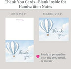 Baby Shower Thank You Cards With Envelopes, Hot Air Balloon | Set of 24 - Image 4
