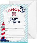 Pack of 30, Boy/Boy Baby Shower Party Collection, Baby Shower Invitation Cards, Fill in the Blank Invites WIth Envelopes, Pirates Theme Party Supplies by Inkdotpot