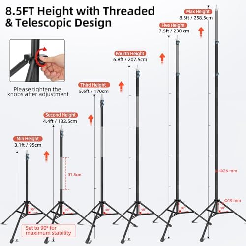 Hemmotop Adjustable Backdrop Stand 10x8.5ft Heavy Duty - Image 2