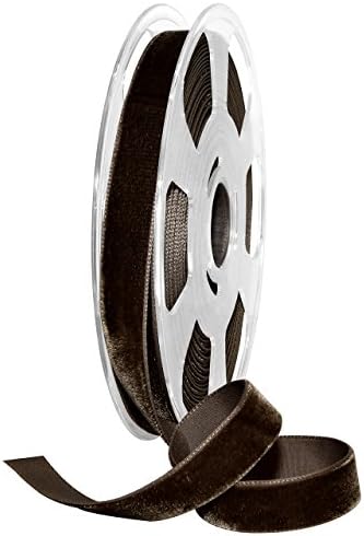 Morex Ribbon Nylon, 5/8 inch by 11 Yards, Café, Item 01215/10-636 Nylvalour Velvet Ribbon 5/8" x 11 yd by MorexRibbon