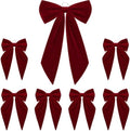 Crowye Giant Christmas Velvet Bow Set 7 Pcs Burgundy Decorative Ribbon Bows by Crowye