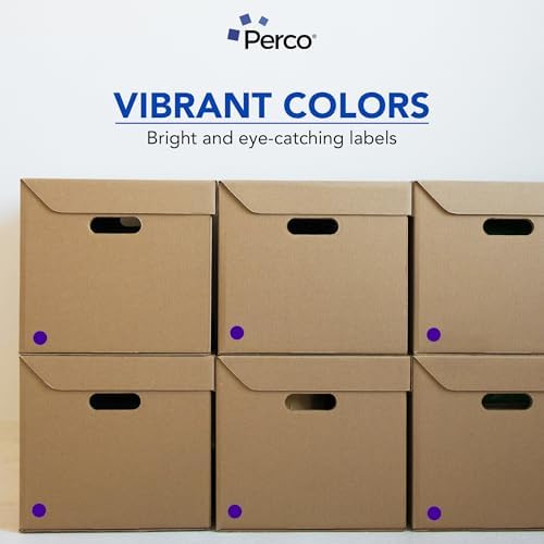 Perco Purple Perforated Round Circle Dot Sticker 1-Inch Labels — 10 Rolls, 10,000 Stickers - Category Labels, Classroom Use & Creative Organization, Strong Adhesive - Made in USA - Image 6