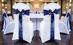 MDS® Pack of 75 Satin Chair Sashes for Wedding & Events – Navy Blue - Image 2