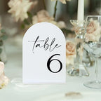 HOODO White Arch Wedding Table Numbers 1-10 with Stands, 5"x7" Arched Acrylic Signs and Holders, White Arch Table Numbers for Wedding Reception, Centerpiece, Party, Anniversary, Event - Image 7