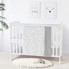 CREVENT Gift Set for Newborns -Diaper Caddy Organizer Basket with 2 Blankets, 1 Taggie, 1 Lovey, 3 Socks，1 Gift Bag with Ribbon - Welcome Essential Baby Shower (Neutral - Image 2