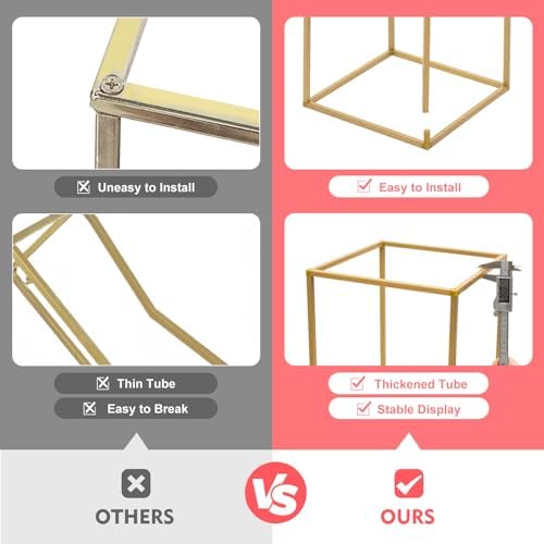 10PCS Wedding Flower Stand, Vases Rack for Birthday Party Decoration Garden Tall Flower Frame Holder for Table Centerpiece Balloon Decor Road Leads Christmas Gift-Gold - Image 6