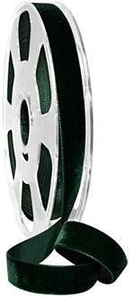 Morex Ribbon Nylvalour Velvet Ribbon, Nylon, 5/8 inch by 11 Yards, Hunter Green, Item 01215/10-621, 5/8" by 11 yd by MorexRibbon