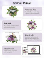 BLOSMON Artificial Flowers Ball Wedding Centerpieces 10 Pcs Lilac Rose Artificial Flower Center Pieces Decoration for Table Silk Kissing Ball Faux Floral Bouquet Arrangements for Home Party DIY Decor - Image 5