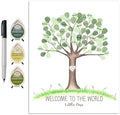 Neutral Baby Shower Fingerprint Tree Set Guestbook Alternative, 8.5x11" by MeganHStudio