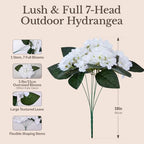 Upgraded 7-Head Hydrangea Artificial Flowers for Outdoor, UV Resistant - Image 3