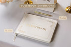Floral Embossed Wedding Guest Book Set - 9 x 7.5 Hardcover Guestbook for Wedding Reception Sign in, Messages, Bridal Shower Engagement Party (White Cream) - Image 2