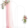 Wokceer Wedding Arch Backdrop Stand 7.2FT,6FT White Metal Arch Stand Set by Wokceer