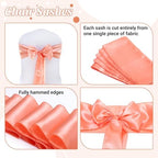MDS® Pack of 100 Satin Chair Sashes for Wedding & Events – Peach - Image 5