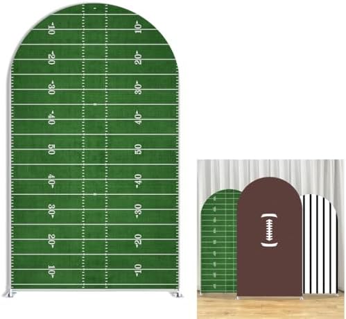 NIVIUS PHOTO American Football White and Black Stripes Arch Backdrop Cover for Boy Birthday Baby Shower Sport Party First Year Down Rugby Theme Decor,Elastic Spandex (3X5ft,GX2802) by NIVIUS+PHOTO