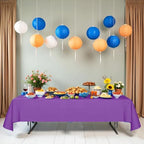[6 Pack] Purple Paper Tablecloth Disposable for Rectangle Tables, 54 X 108 Inch Party Table Cover with Plastic Backing, Waterproof 3 Ply Table Cloth for Church Event Club Parties - Image 2