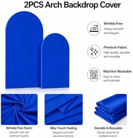 6,7.2FT Arch Backdrop Stand and Cover Set (Royal Blue) - Image 4