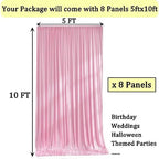 40ft x 10ft Wrinkle Free Baby Pink Backdrop Curtains for Parties, 8 Panels 5x10ft Silky Polyester Photo Backdrop Drapes for Birthday Wedding Party Photography Background Decoration - Image 5