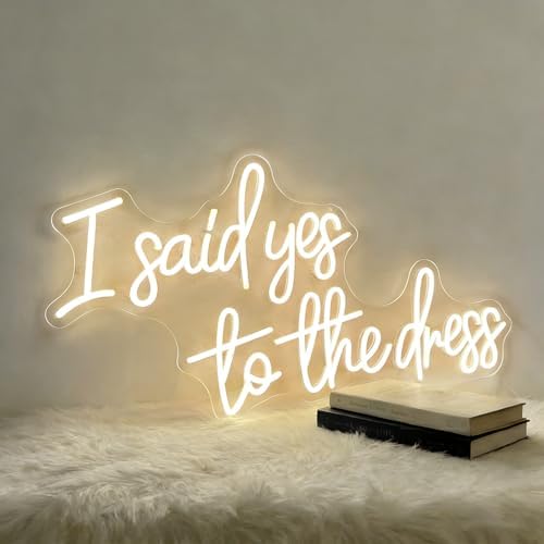 I Said Yes To The Dress Neon Sign Wedding LED Light Sign for Dress Store Wall Decor Bridal Shower Engagement Decor Wedding Party-20inch - Image 4