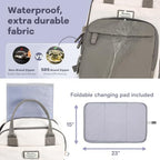 RUVALINO Diaper Bag Backpack-Multifunction Baby Travel Bag with Changing pad, Insulated Bottle Holders & Pacifier Case, Large Capacity, Waterproof, Cream & Taupe - Image 6