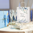 Kolldenn 50 Pcs Welcome Bags for Wedding Guests with Handles, Blue, Floral - Image 5