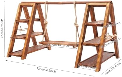 3 Tier Wooden Cupcake Stand, Ladder Dessert Table Display Set Dessert Stands Wood Farmhouse for Party Birthday Wedding Events Baby Shower Decoration (Wooden) - Image 2
