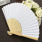 HGKdtRY Handheld Fan Foldable 30 PCS Folding Paper Hand Fan Halloween Ladies Baby Shower Wedding Favors Gift Birthday Party Decoration(White) - Image 6