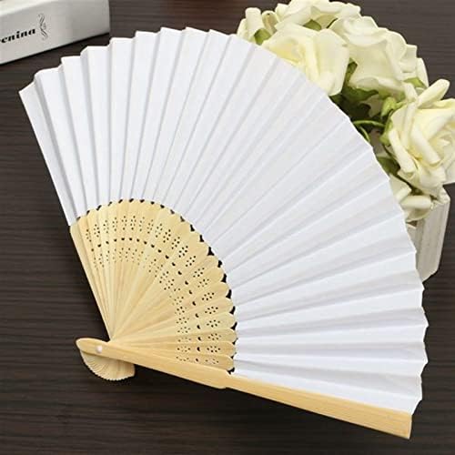 HGKdtRY Handheld Fan Foldable 30 PCS Folding Paper Hand Fan Halloween Ladies Baby Shower Wedding Favors Gift Birthday Party Decoration(White) - Image 6