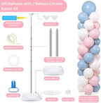 2 Sets Adjustable Balloon Column Stand Kit with Bases（Pink Blue） - Image 2
