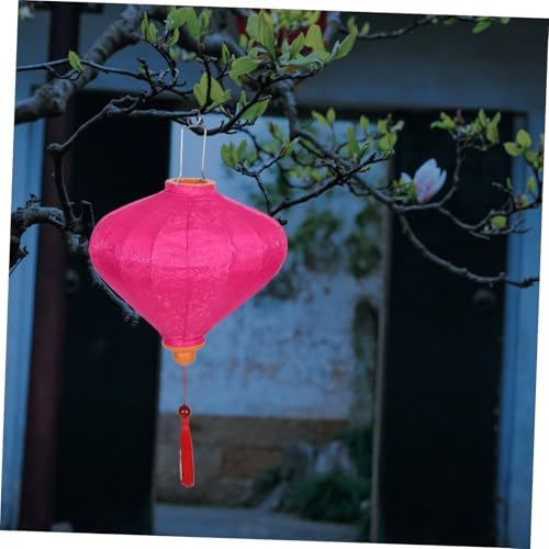BESPORTBLE Pink Vietnamese Lantern Oval Cloth Metal Handmade Vintage Decor - Image 7