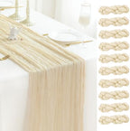 Sioloc 10 Pack Beige Cheesecloth Table Runner 120'' x 35'',Spring Easter Decor Soft Gauze Boho Wedding Table Decor for 10ft Table Birthday Party,Baby Shower, Bridal Shower, Home & Event Decor by HEALTHYCOMFORTLIFE