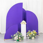 Efavormart Set of 4 Purple Spandex Half Moon Arch Covers, Custom Fit Chiara Backdrop Slipcovers 2.5ft-7ft for Regal Ceremonies and Mystical Events - Image 2