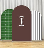 NIVIUS PHOTO American Football White and Black Stripes Arch Backdrop Cover for Boy Birthday Baby Shower Sport Party First Year Down Rugby Theme Decor,Elastic Spandex (3X5ft,GX2802) - Image 4