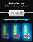 GAME ON Neon Sign for Wall Decor, LED Neon Gamer Sign for Arcade Room, Game Room, Bedroom, Kids, Boyfriend, Gifts Stepless Dimmable - Image 2