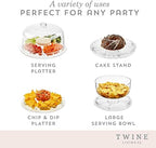 Twine Multi-Functional Acrylic Server with Bundt Cake Mold, Dessert Serving Platter Set, Cake Pan, Cake Stand, Clear Acrylic, Silicone, 4-Piece Set - Image 4