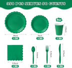Vyntra 350 Pcs Green Paper Plates and Napkins Party Supplies - Image 3