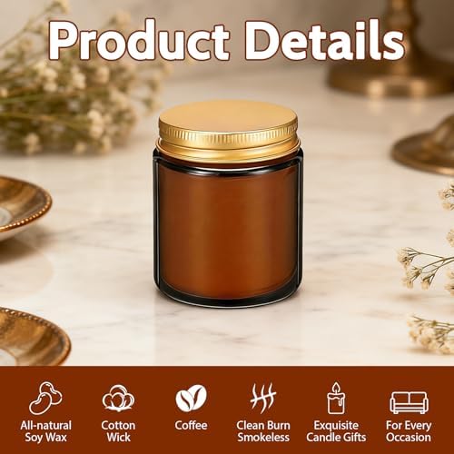 24 Pack 6 oz Coffee Scented Soy Candles, Bulk Glass Jar Aromatherapy Candles, Long Lasting Soy Wax Candles for Home, Wedding, Party & Stress Relief - Image 3