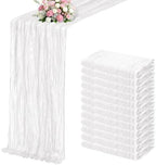 White Boho Cheesecloth Table Runner 12 Pack 17x108 Inch Sheer Gauze by Unknown