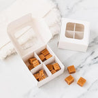 100 pcs Black Mini Truffle Box for 4 Treats with Window and Dividers, Bakery Boxes, 3.5 x 3.5 x 1.57 Inches VERY SMALL Baking Boxes for 4 Treats, Square Truffles Box for Gift Giving - Image 6