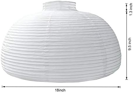 Large White Hanging Paper Lanterns Paper Lamp Shade, 2Pcs, 18inch - Image 2