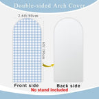 Checkered Gingham Arch Backdrop Stretchy Cover Blue and White - Image 3