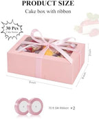 COTOPHER 30Pcs Cookie Boxes with Ribbons, 9x6x3 Inch Pink Bakery Boxes - Image 3