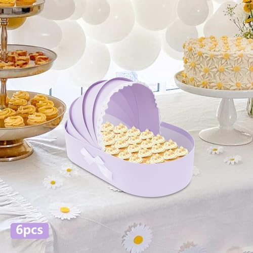 6PCS Cradle-shaped Gift Box, Baby Shower Flower Basket Gift Box, Purple Companion Gift Box, Baby Shower Flower Basket Gift Box, Medium Cradle Floral Basket, Baby Shower Crib Basket Cardboard Box - Image 7