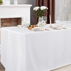 Obstal 2 Pack Table Clothes for 8 Foot Rectangle Tables, White - Image 2