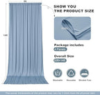 20x14ft Dusty Blue Backdrop Curtains for Wedding Party, 4 Panels 14 ft Long Back Drop Cloth, Wrinkle-Free Polyester Drapes for Birthday, Baby Shower, Stage Photography Background - Image 6